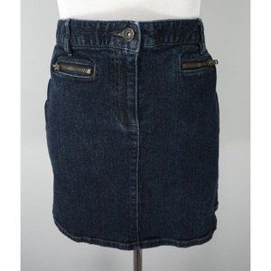 ANN TAYLOR LOFT Blue Jean Straight Pencil Stretch Pocket Denim Short Skirt Sz 8